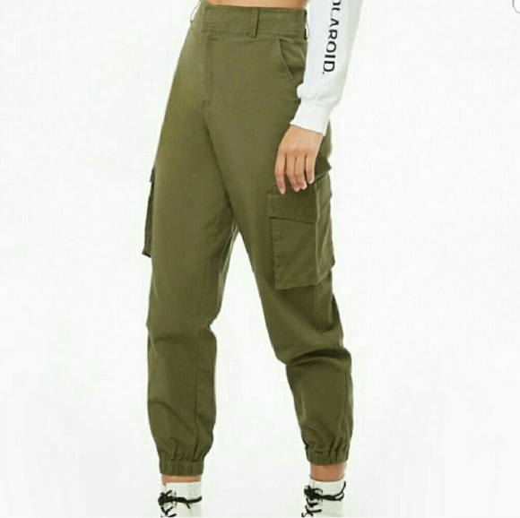 high rise cargo joggers